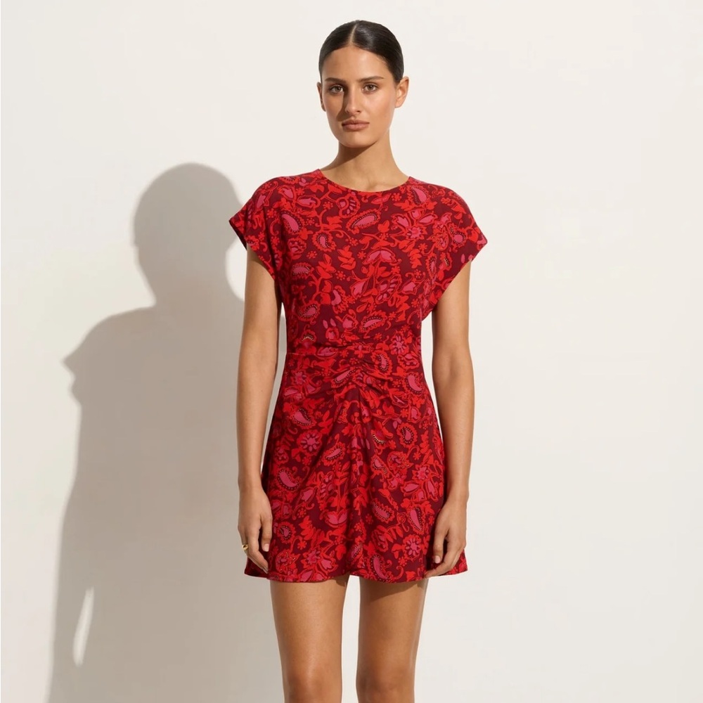 Faithfull the Brand Celestina Mini Dress Selcetta Paisley Red